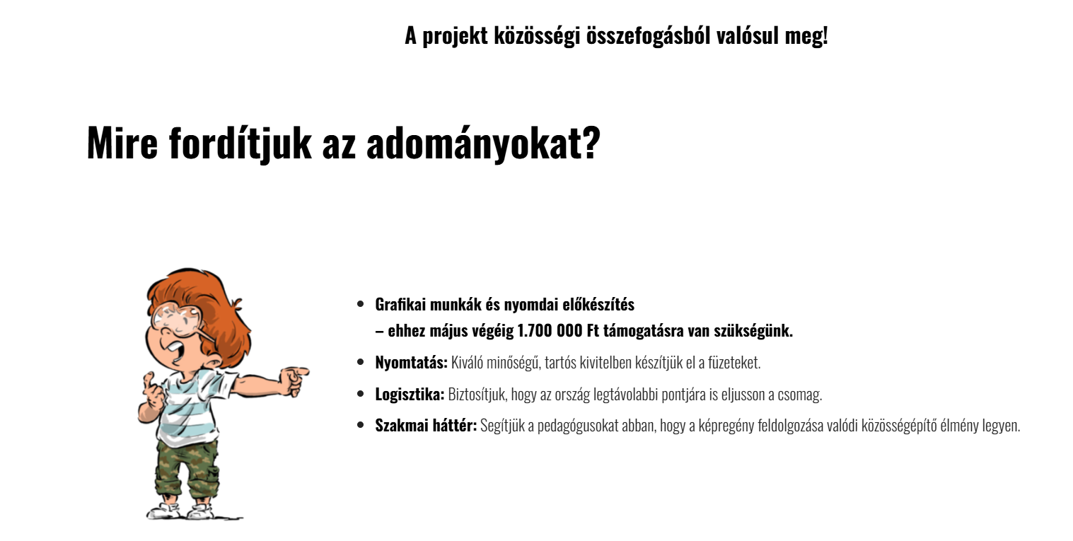 Jónás projekt támogatása -3 -Mire fordítjuk