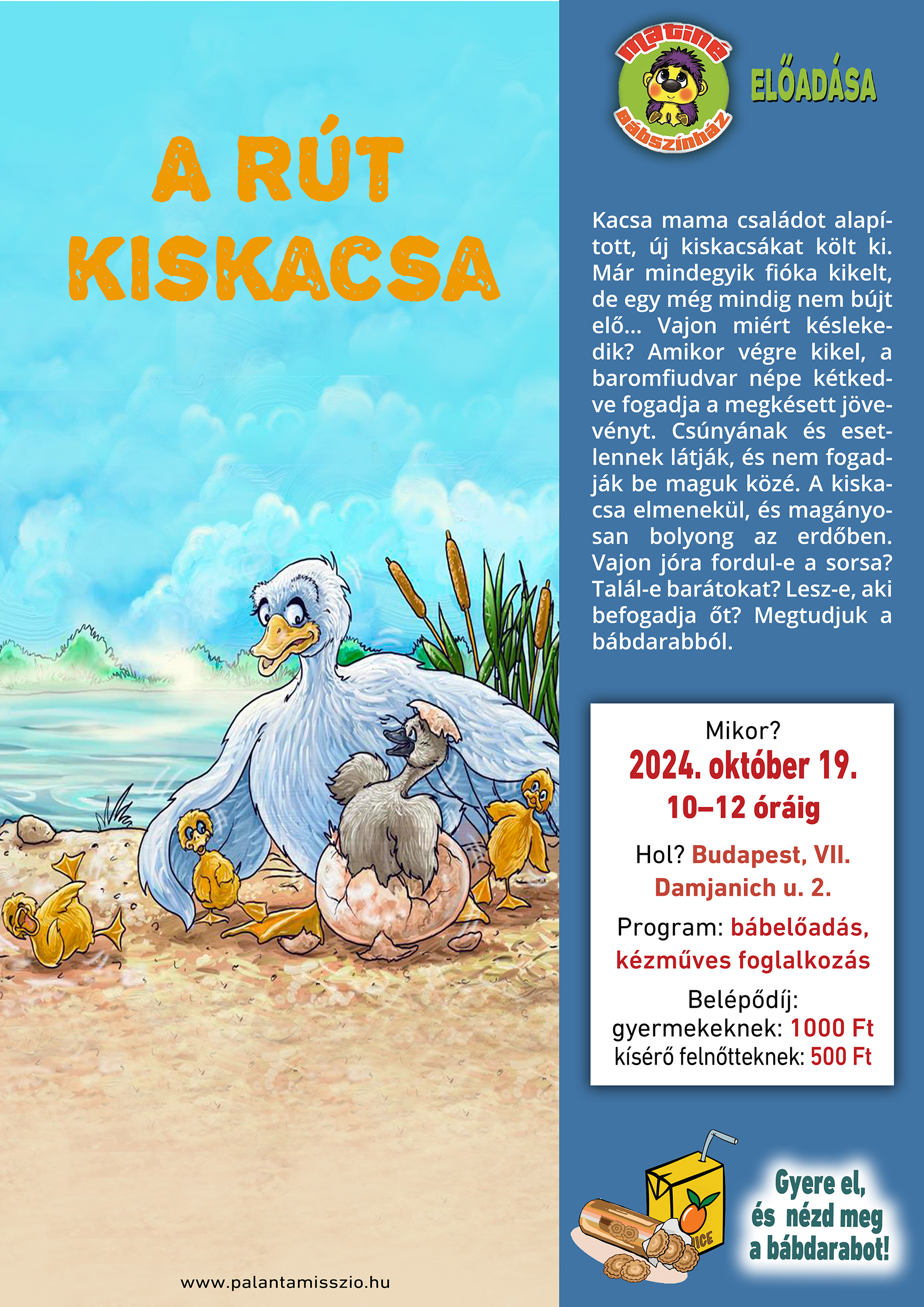 Rút kiskacsa bábelőadás plakát